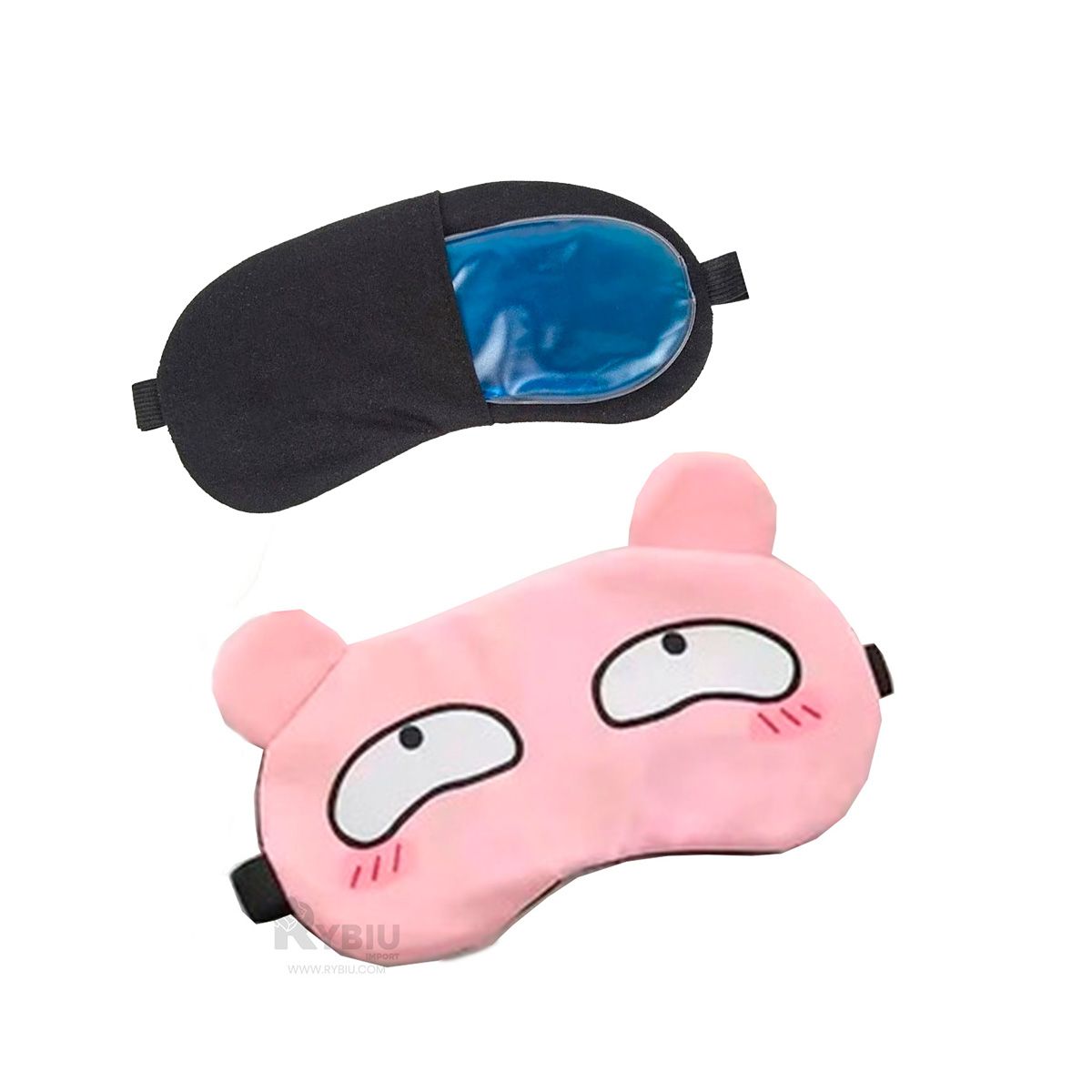 RYBIU IMPORT - Antifaz para Dormir con Gel Color Rosado Y+Regalo Stickers