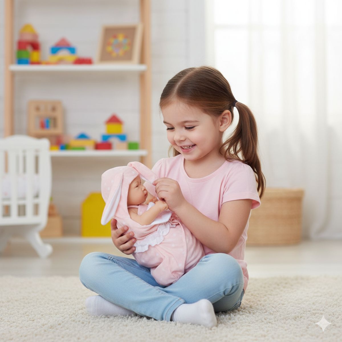 GENERICO - Muñeca bebé recién nacida SoLovey Manta de Conejo Rosa