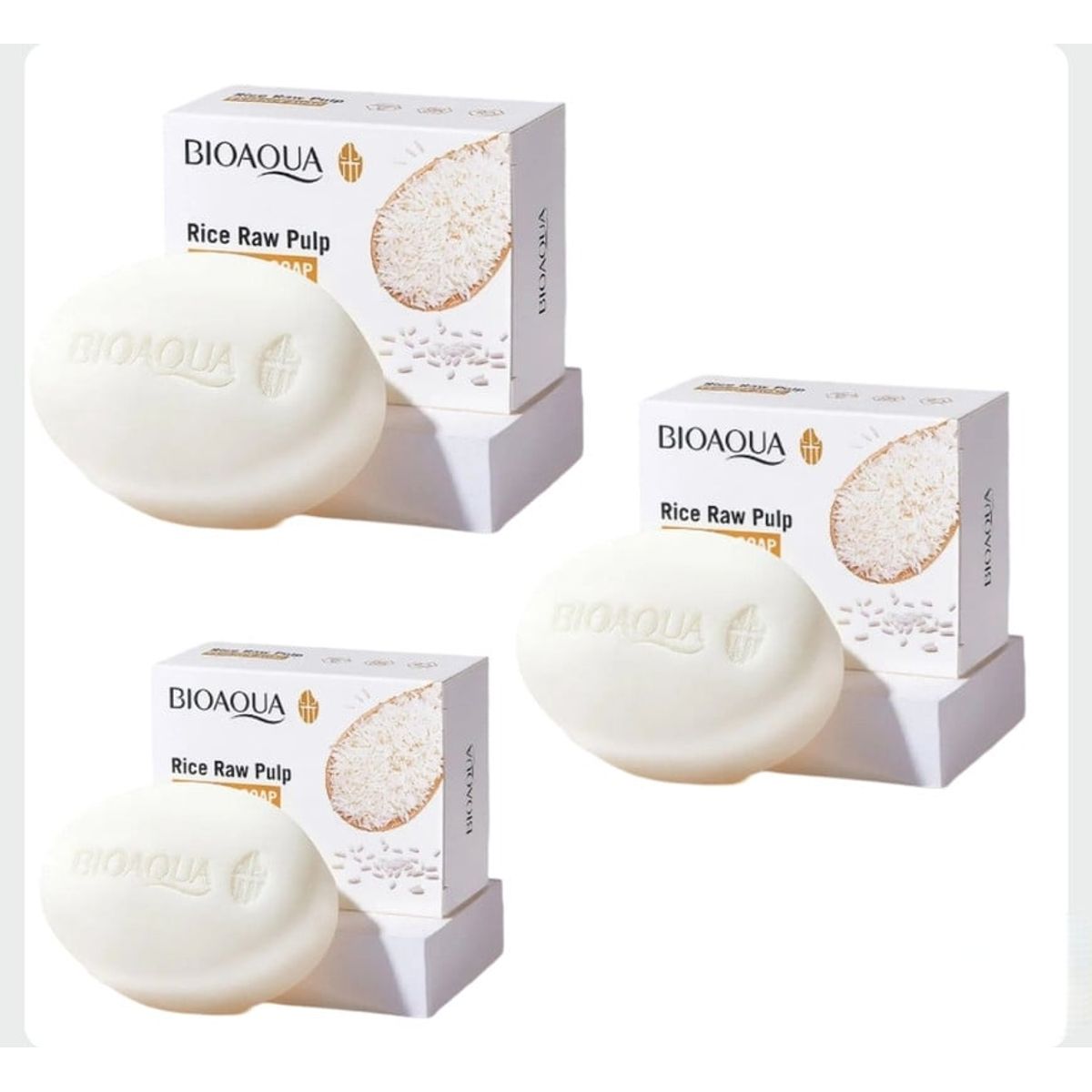 BIOAQUA - PACK 3 JABON ACLARANTE DE ARROZ 100G BIOAQUA