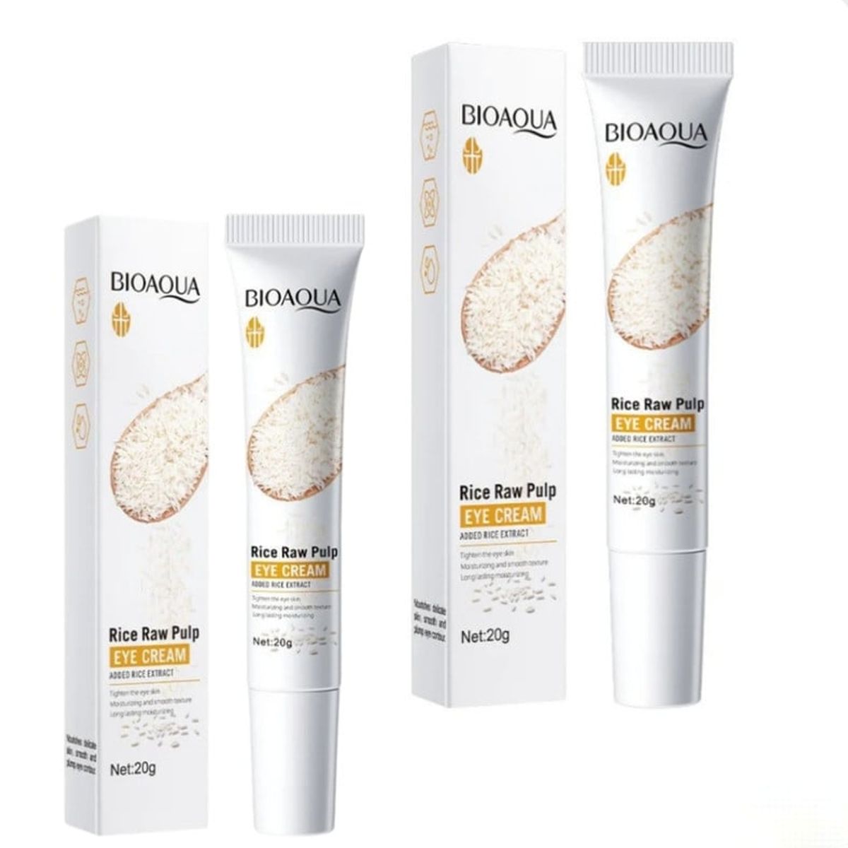 BIOAQUA - PACK 2 CONTORNO DE OJOS DE ARROZ BIOAQUA