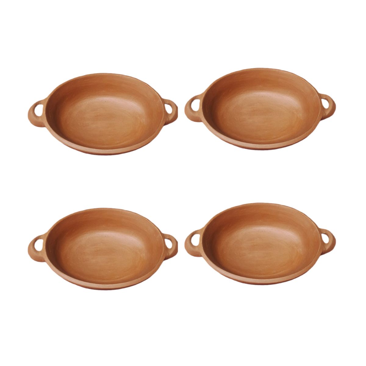 ACHALLAY ARTESANIA DE BARRO - Set de Platos de Entrada Barro 4 Piezas