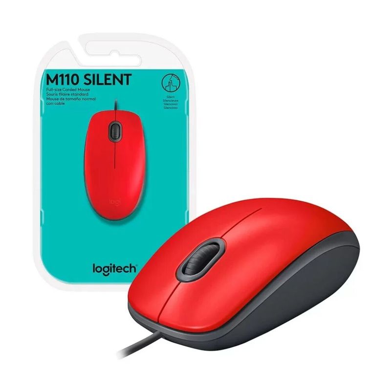 LOGITECH - MOUSE LOGITECH OPTICO M110 910-006755 USB RED