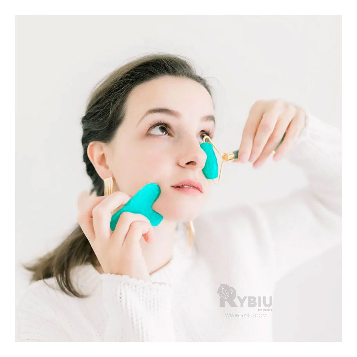 RYBIU IMPORT - Set de Limpieza Facil de Plastico de Color Turquesa_123