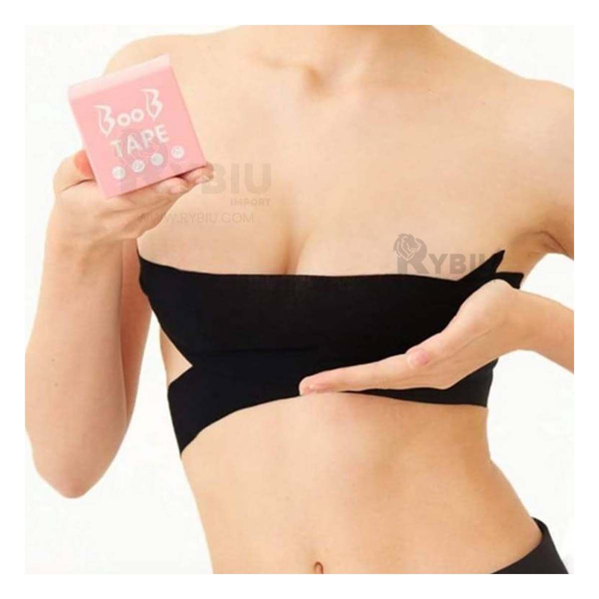 RYBIU IMPORT - Cinta Boob Tape Levanta Busto Transpirable en Color Negro