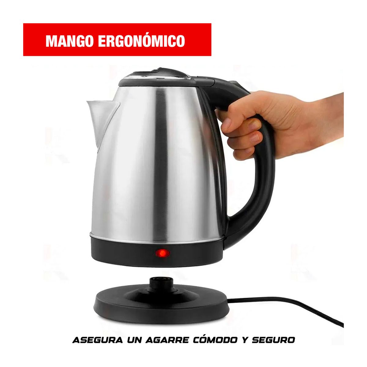 GENERICO - JARRA ELÉCTRICA HERVIDOR 2 LITROS 1500W ACERO INOXIDABLE - JMW-2002