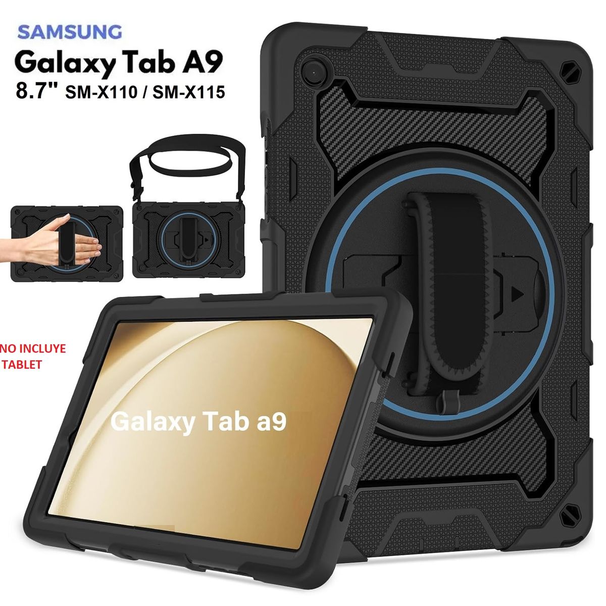 GENERICO - Funda Armor para Samsung Tab A9 8.7 SM-X110 X115 Case Anti Golpes 360°