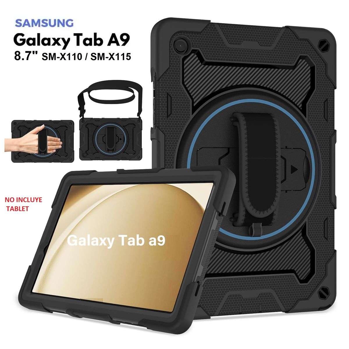 GENERICO - Funda Armor para Samsung Tab A9 8.7 SM-X110 X115 Case Anti Golpes 360°