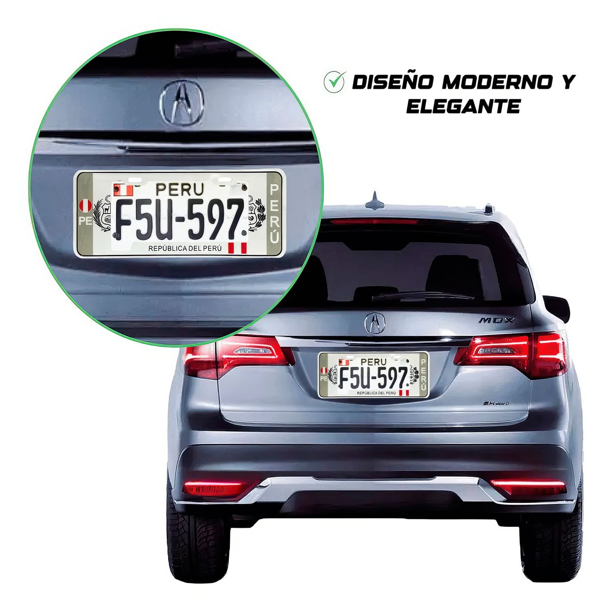 GENERICO - Porta Placa Modelo Europeo Escudo Blanco