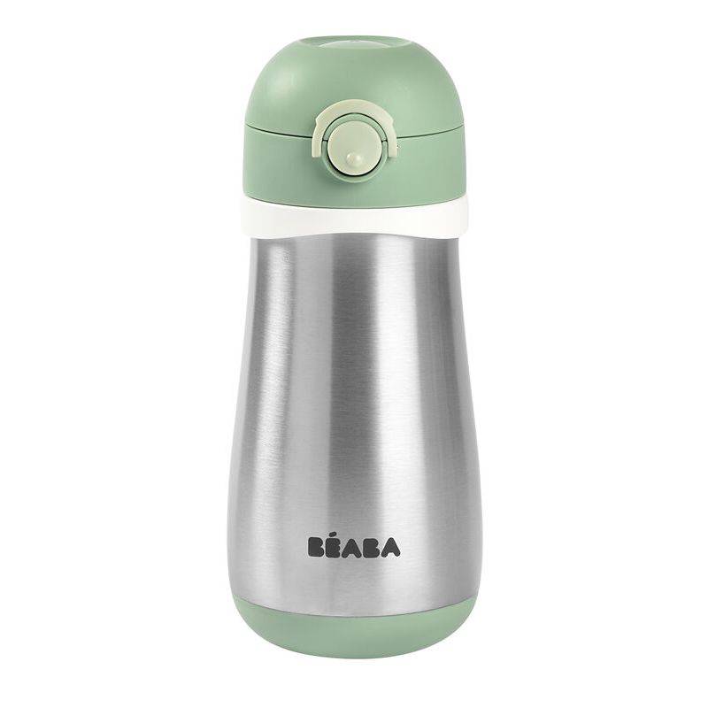 BEABA - Botella de Acero Inoxidable 350 ml Sage Green - Beaba