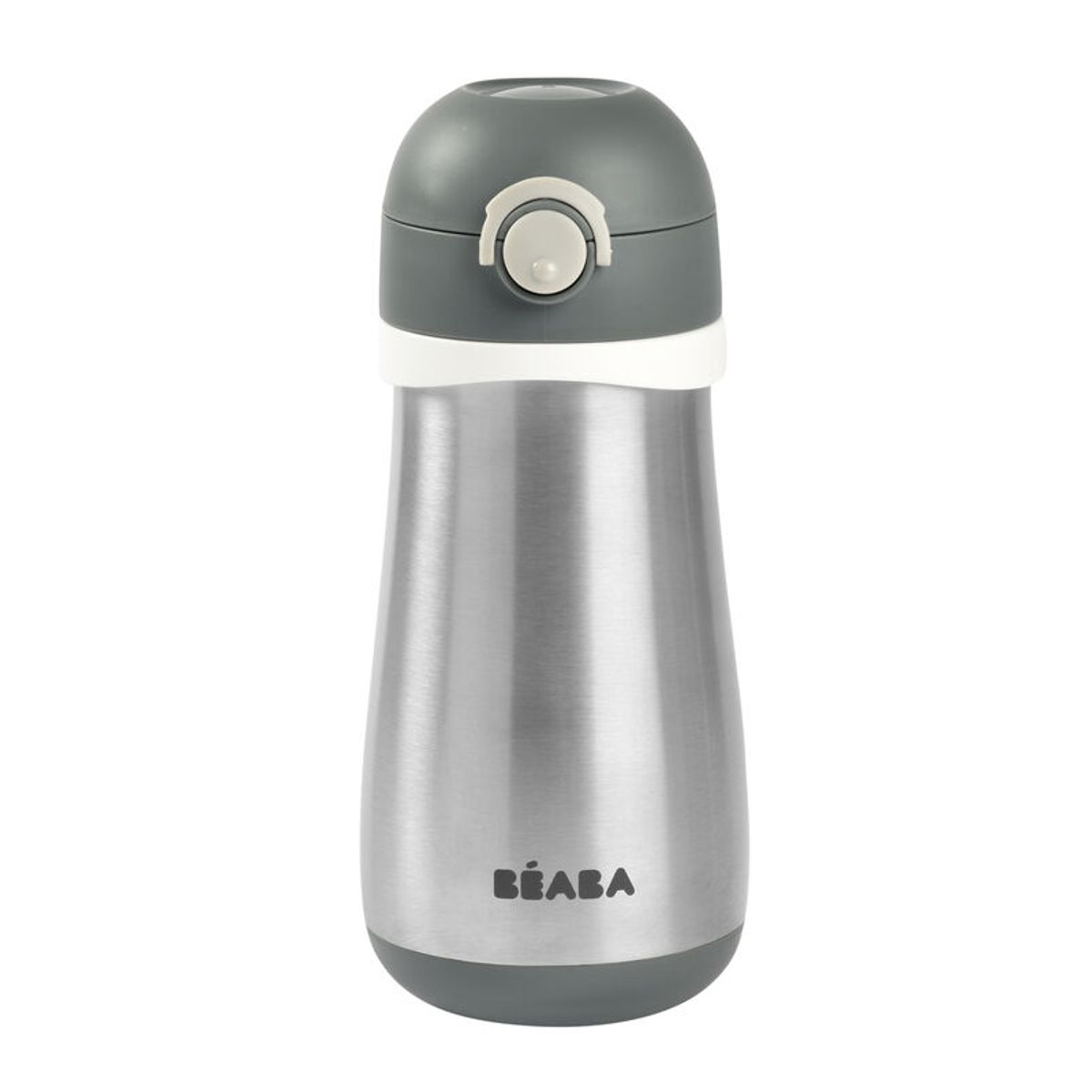 BEABA - Botella de Acero Inoxidable 350 ml Mineral Grey - Beaba