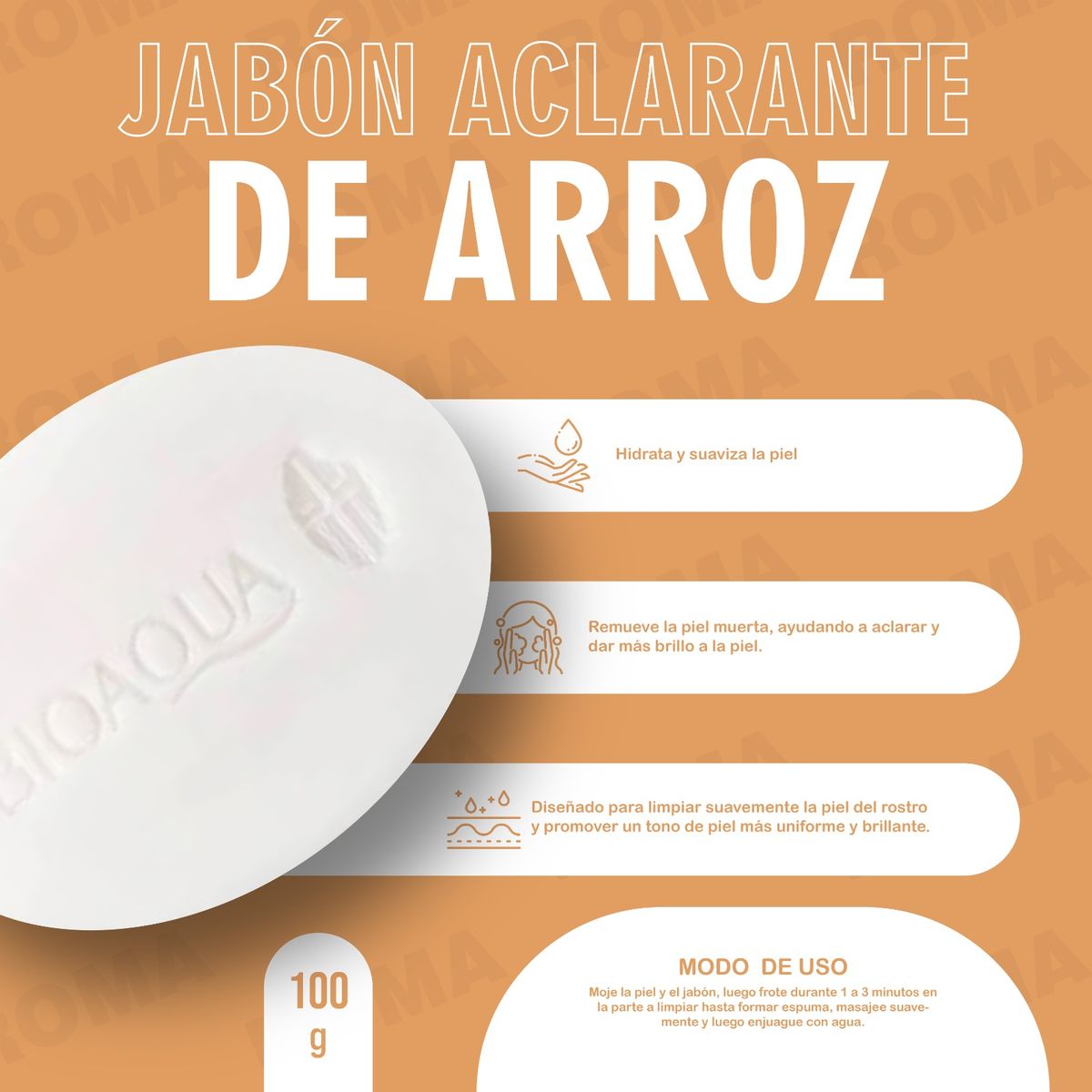 BIOAQUA - PACK 2 JABON ACLARANTE DE ARROZ 100G BIOAQUA