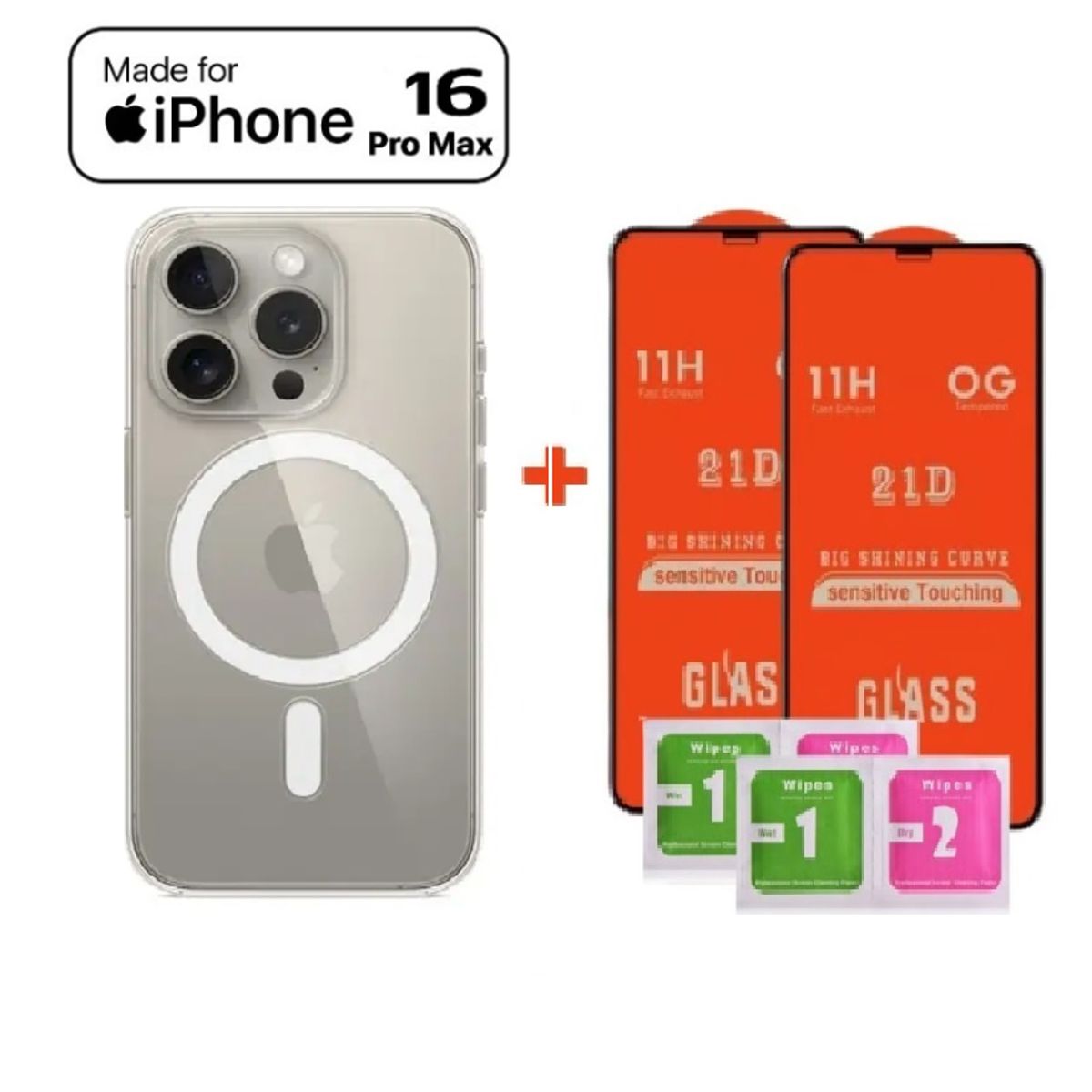 GENERICO - Case Protector Magsafe para Iphone 16 Pro Max + Kit protección