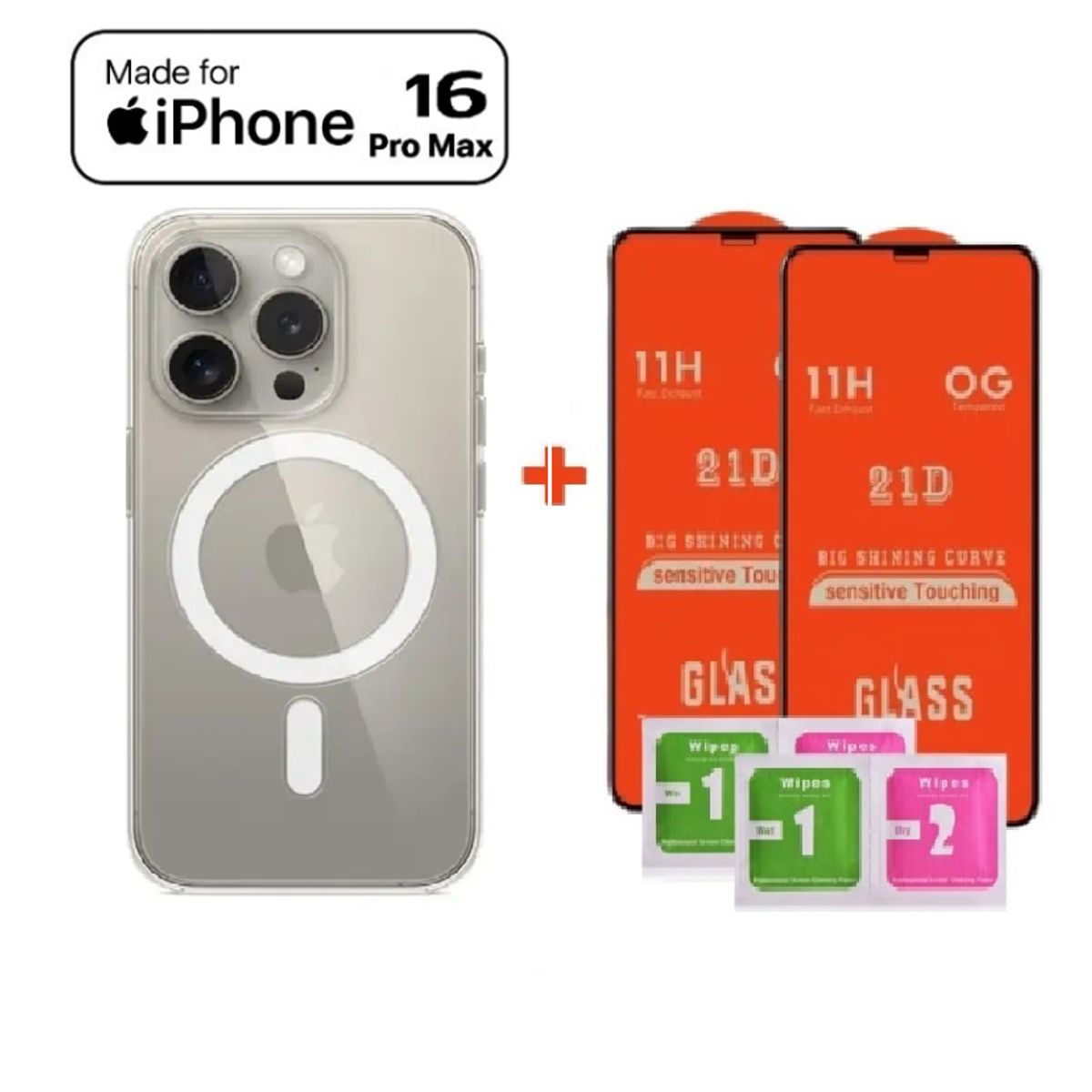 GENERICO - Case Protector Magsafe para Iphone 16 Pro Max + Kit protección