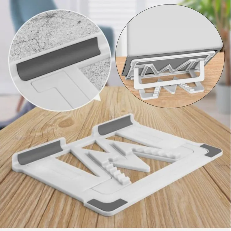 GENERICO - BASE AJUSTABLE PARA COMPUTADORA PORTATIL TABLET BLANCO