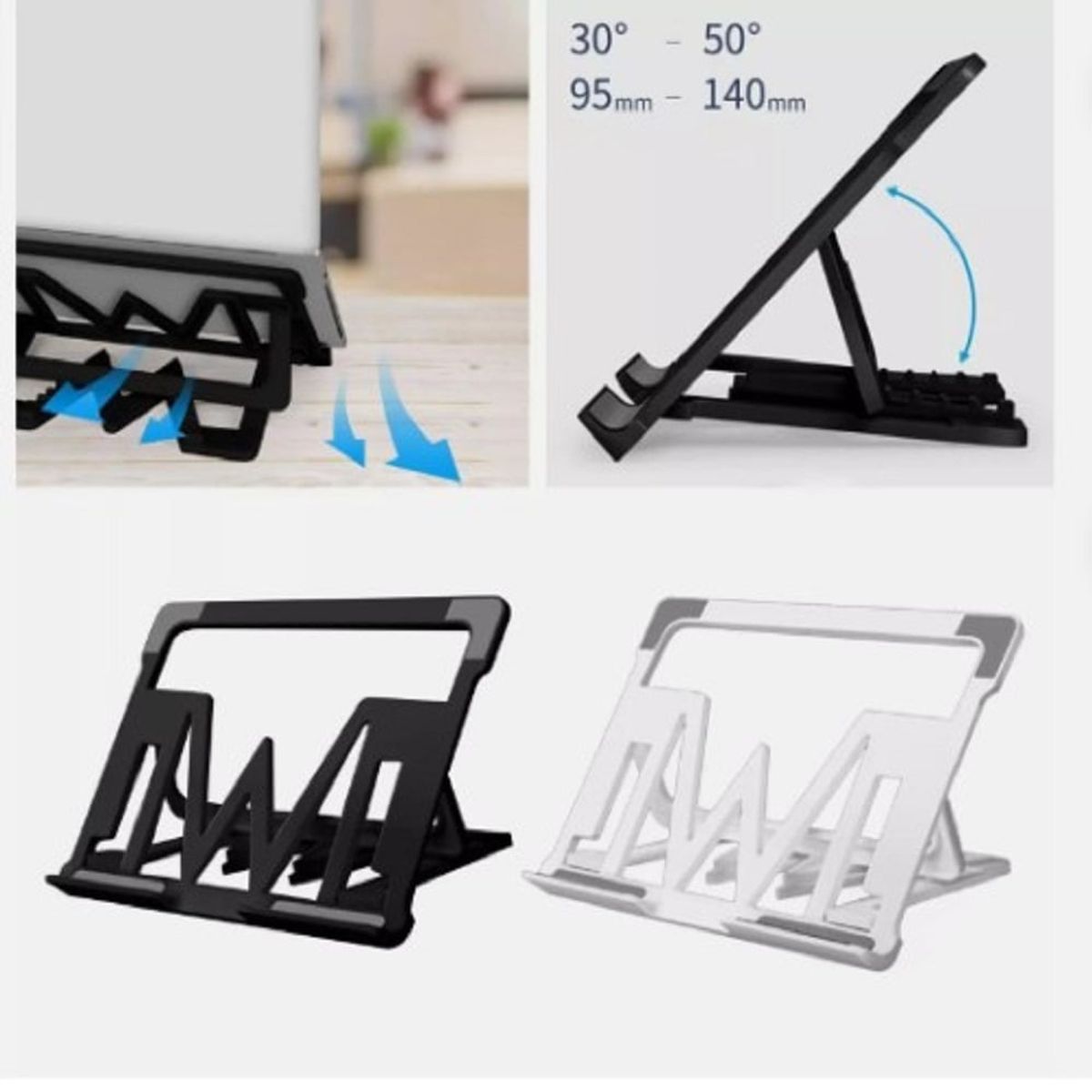 GENERICO - BASE AJUSTABLE PARA COMPUTADORA PORTATIL TABLET BLANCO