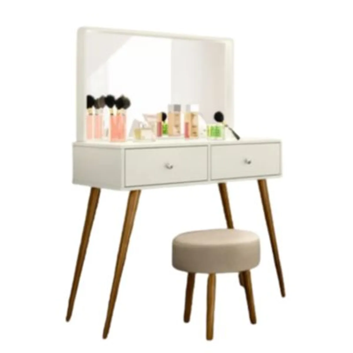 GENERICO - Tocador Vintage Leysi 2 Cajones Blanco R&R Muebles