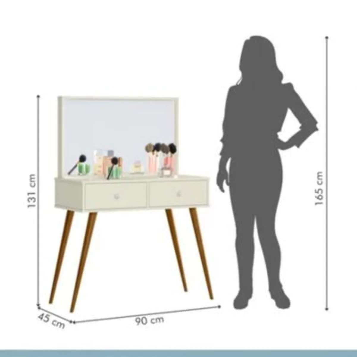 GENERICO - Tocador Vintage Leysi 2 Cajones Blanco R&R Muebles