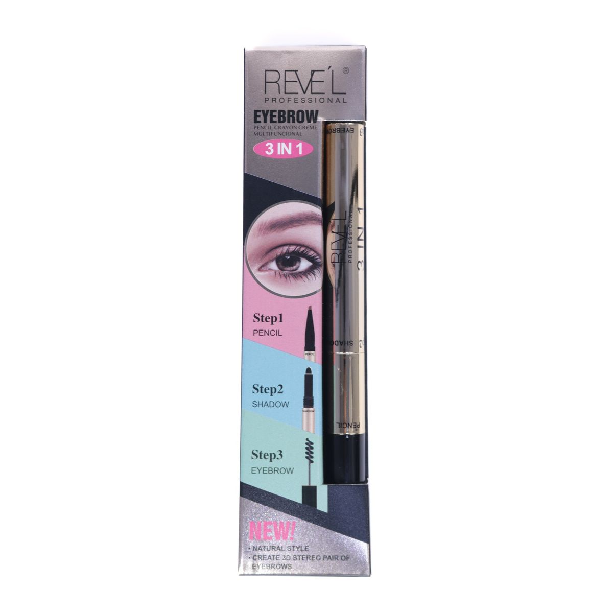 REVE'L PROFESSIONAL - KIT EYEBROW PENCIL CRAYON CREME MARRÓN CLARO