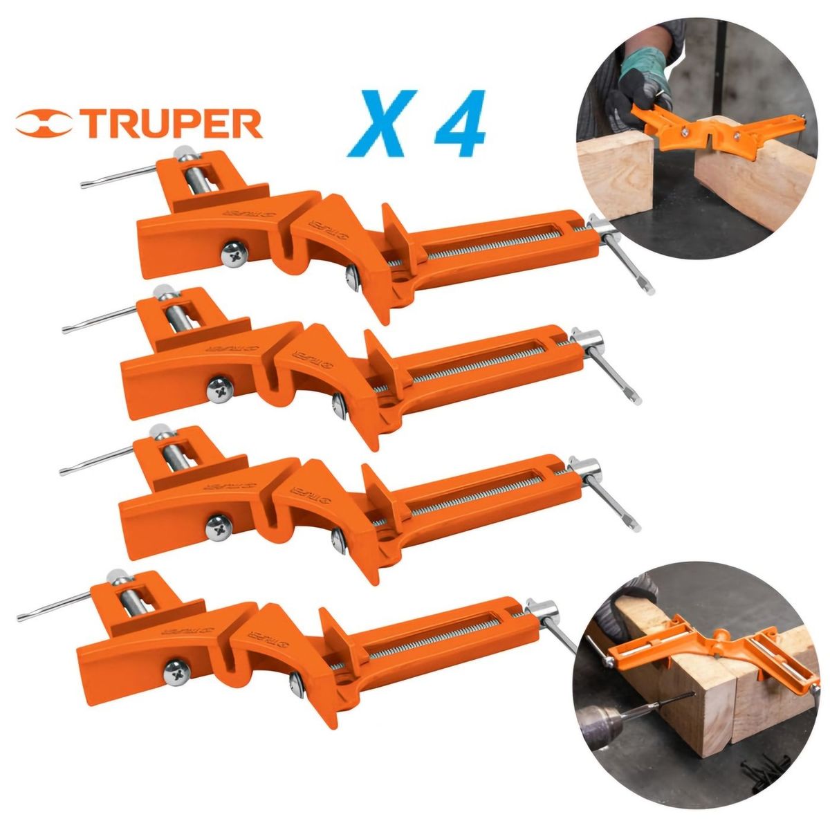 TRUPER - Prensa Esquinera Carpintero Pack 4 unidades TRUPER 17690