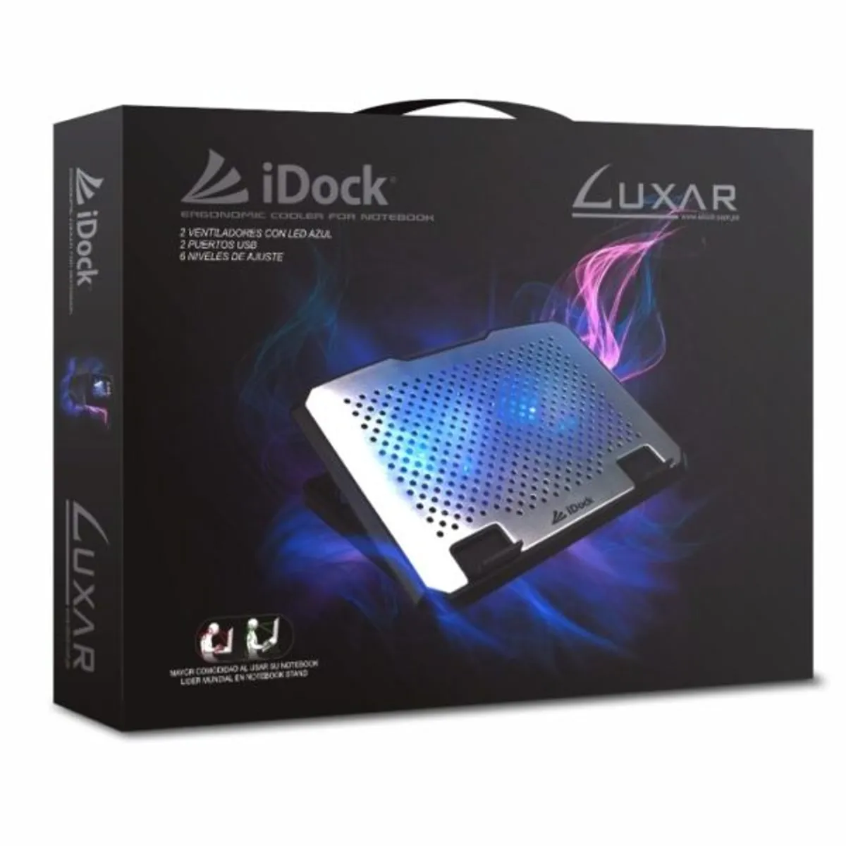 IDOCK - COOLER IDOCK LUXAR 2 VENTILADORES PARA LAPTOP