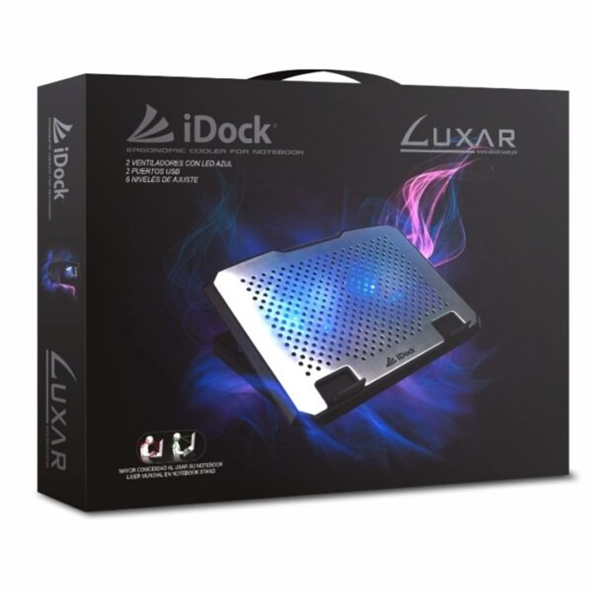 IDOCK - COOLER IDOCK LUXAR 2 VENTILADORES PARA LAPTOP