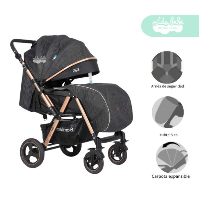 GENERICO - Coche Cuna Passo Bambino Deluxe Negro
