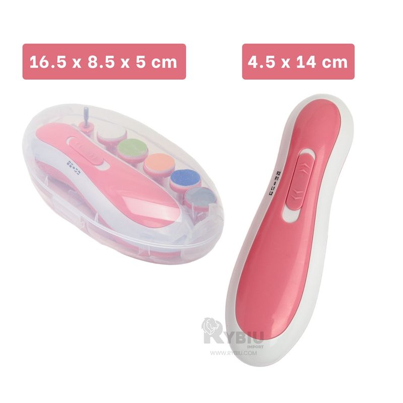 RYBIU IMPORT - Lima Adaptable de Uñas Baby Rosado Y+Post-it Adhesivos