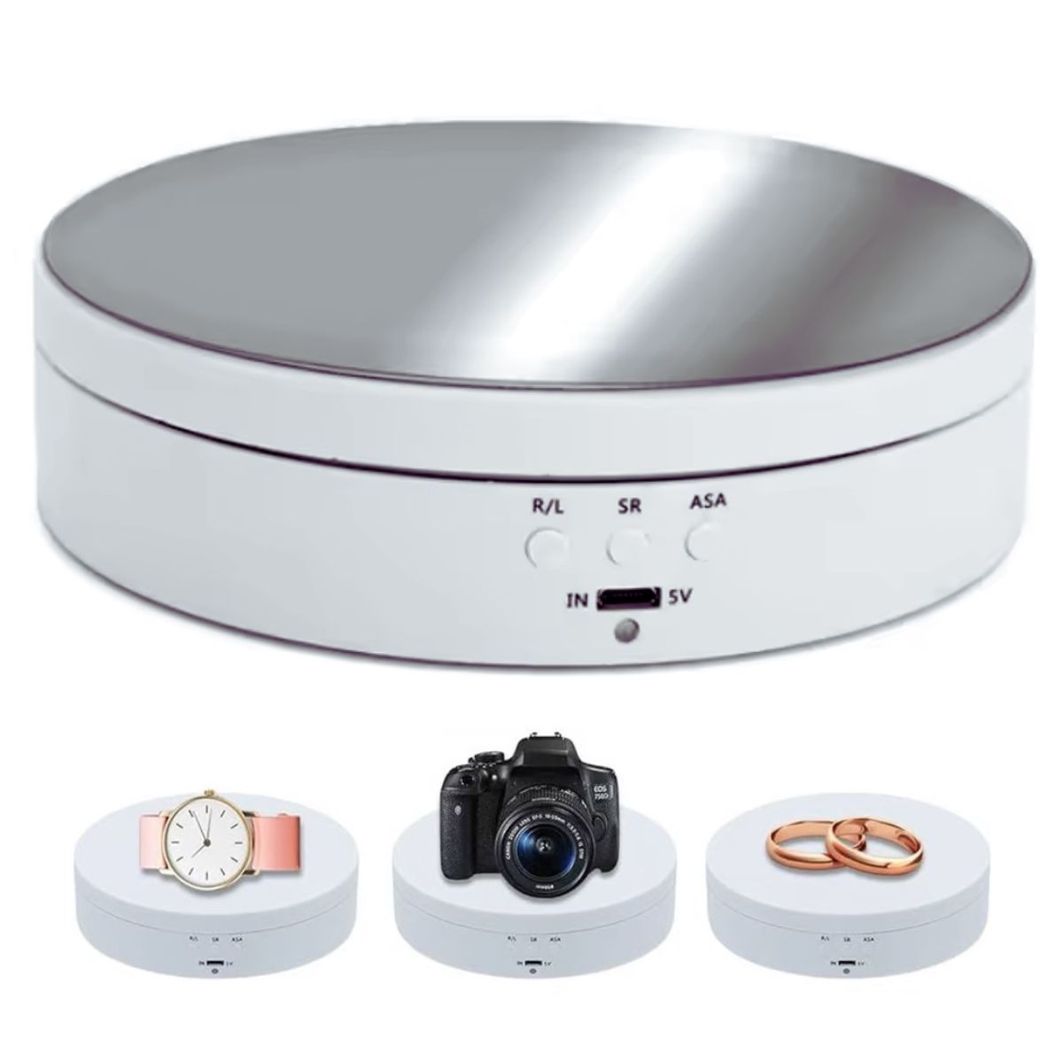 GENERICO - Soporte de Exhibición Giratorio 360° 3 Velocidades XRF-039 - Negro