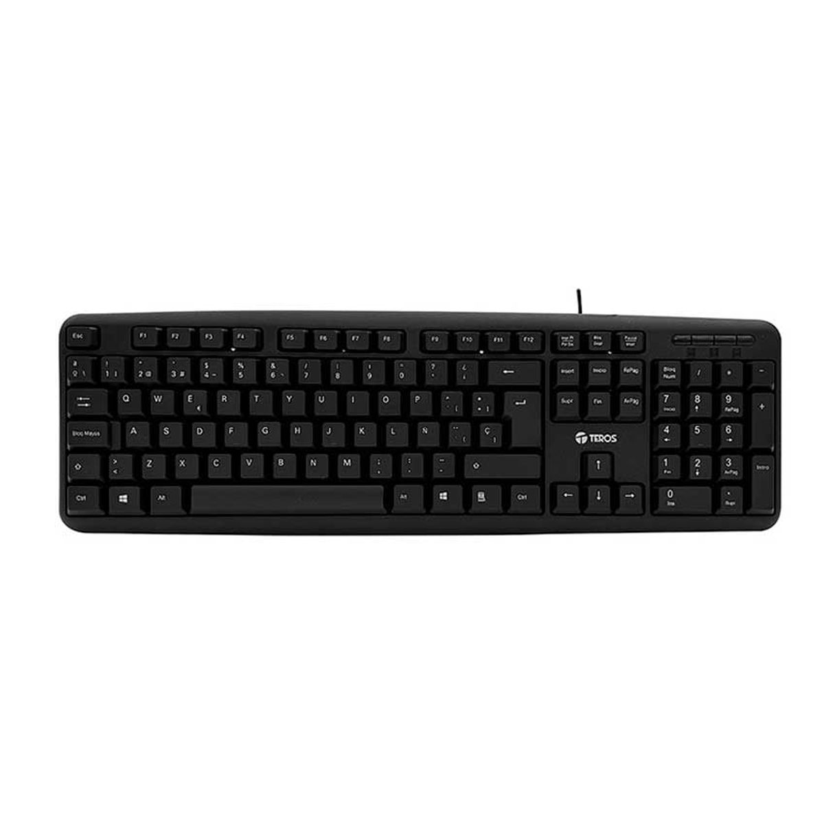 TEROS - Kit Teclado y Mouse Teros TE-4062N USB  Negro Español Óptico