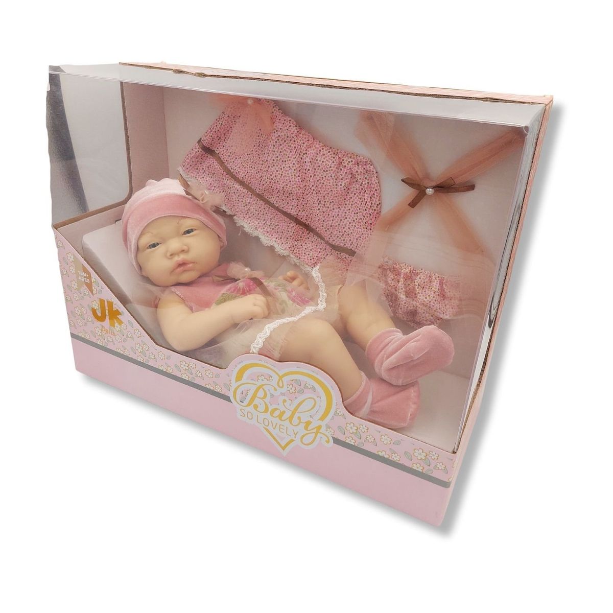 GENERICO - Muñeca Bebé Hechada SoLovey + Set Ropa Rosa