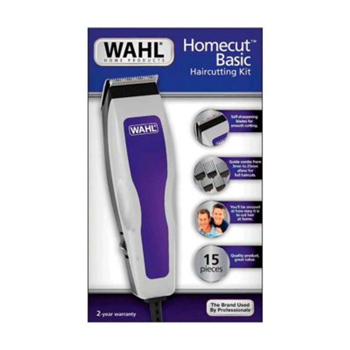 WAHL - Recortador de cabello Homecut Basic + Bota Pelo y Rociador WAHL