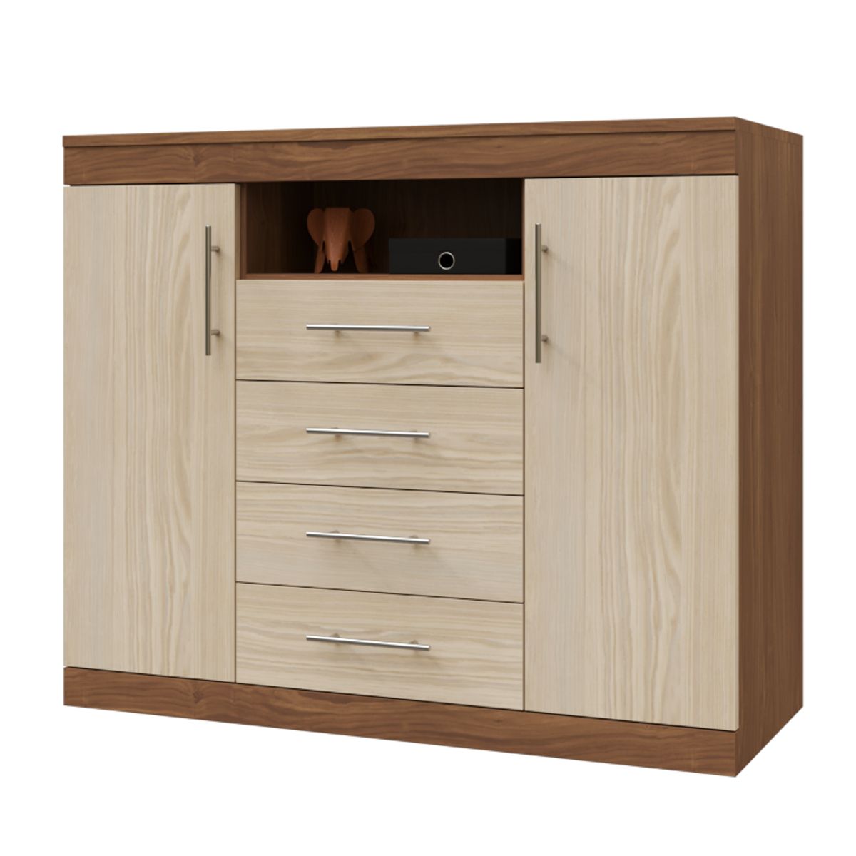 MUEBLES MACRUMO - Cómoda 4 Cajones con repisa central - color Pignetto