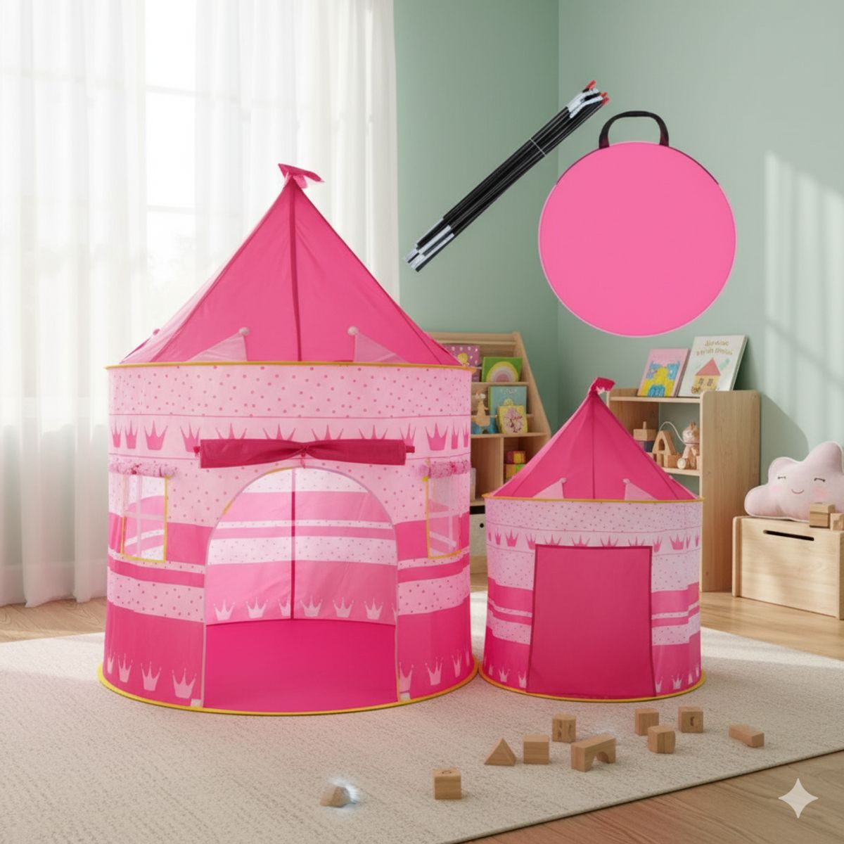 GENERICO - Carpa Niños Modelo Castillo Rosa