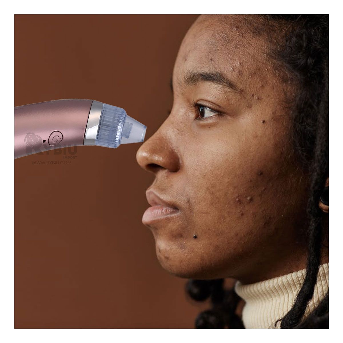 RYBIU IMPORT - Succionador de Espinillas Eficaz y Preciso en Tono Rosado