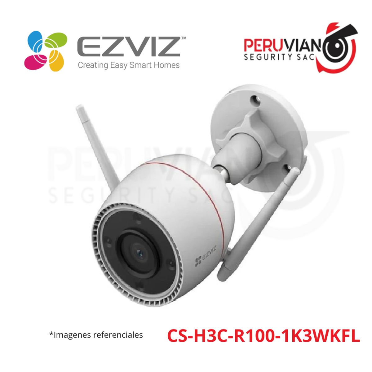 EZVIZ - Cámara de Seguridad WIFI H3C 3MP Exterior CS-H3C-R100-1K3WKFL
