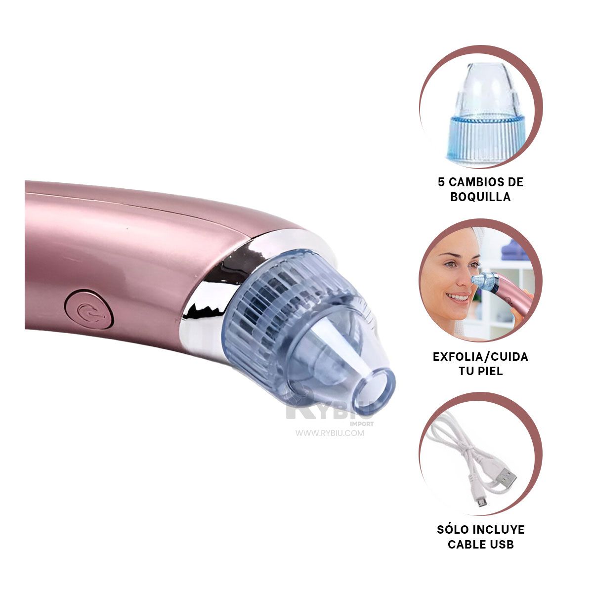 RYBIU IMPORT - Absorbedor de Puntos Negros Rosado Y+Banderitas Adhesivas