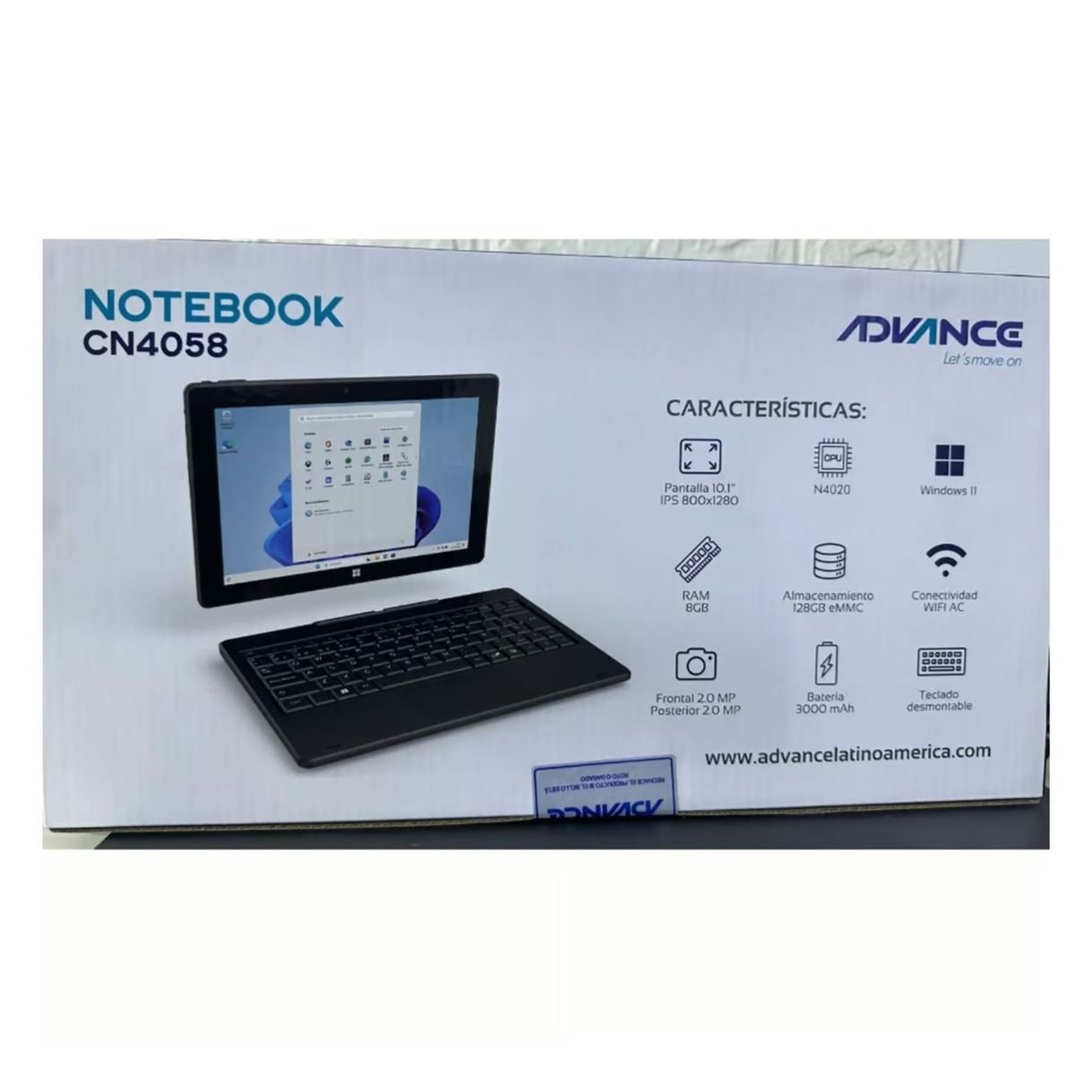 ADVANCE - Laptop ADVANCE CN4058 2 EN 1 Celeron N4020 8GB RAM 128GB EMMC 10.1" IPS