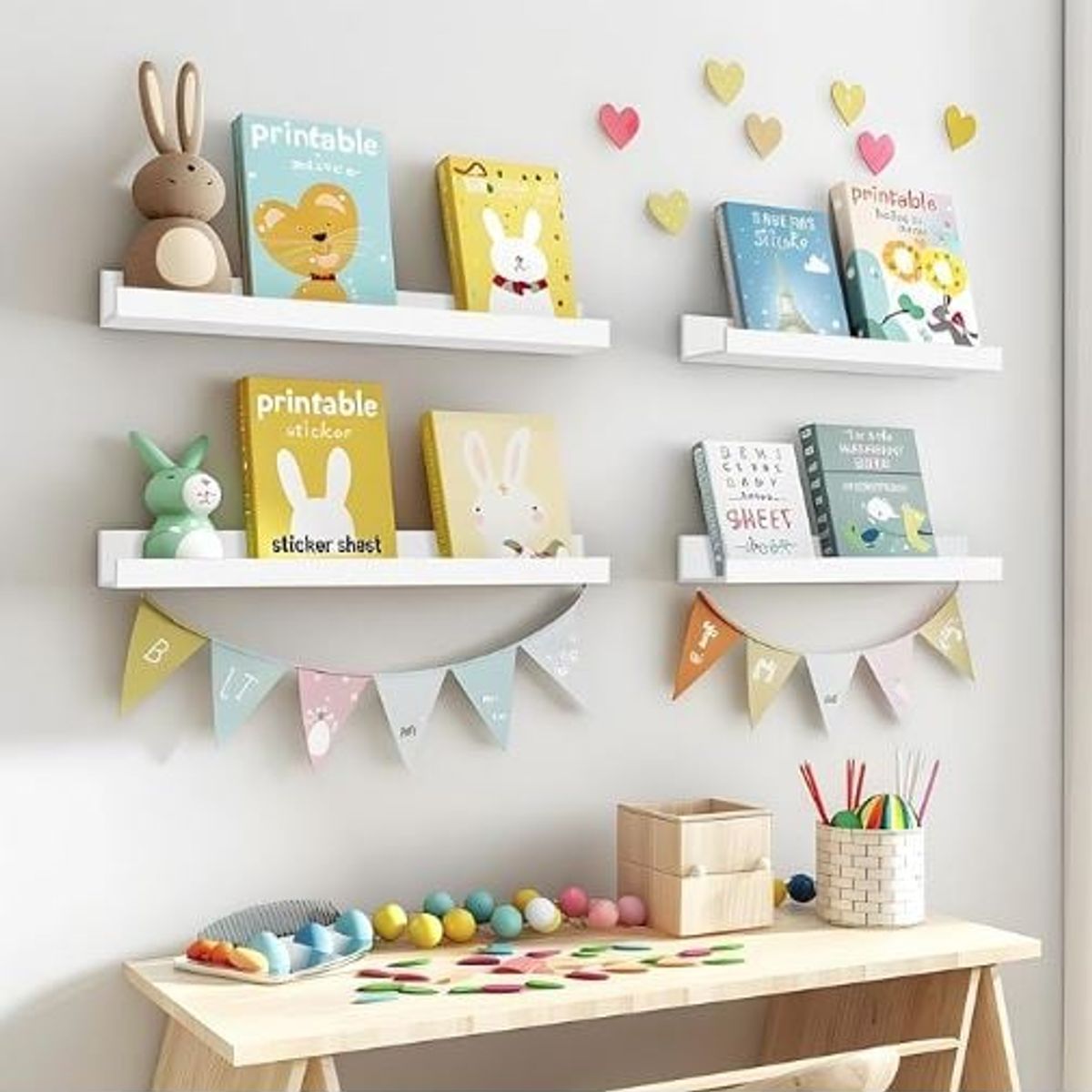 GENERICO - Repisa Flotante Con Borde De Melamina Blanco 90 CM