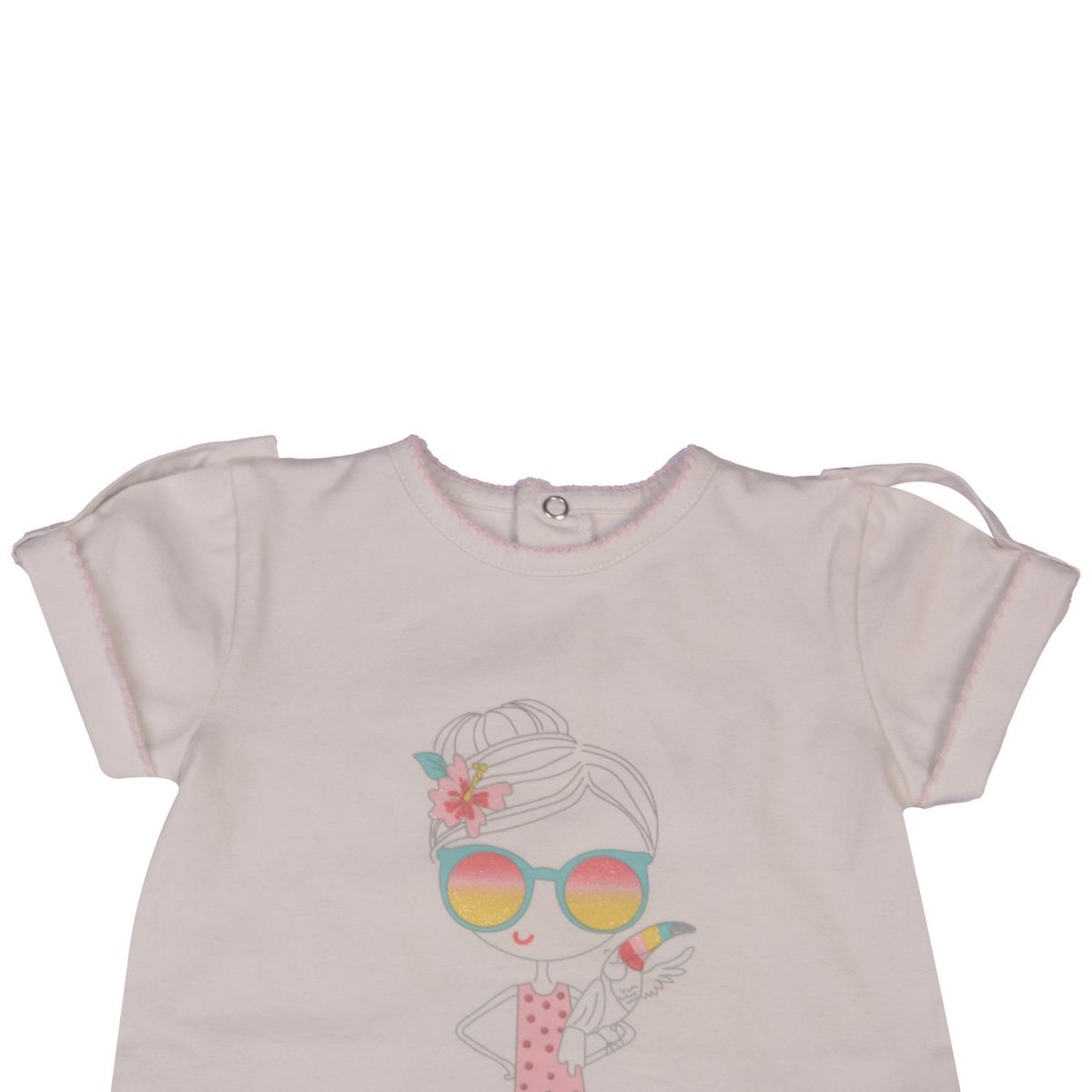 PILLIN - Conjunto Short Mezclilla + Polera Bebé Niña PVW743 PILLIN