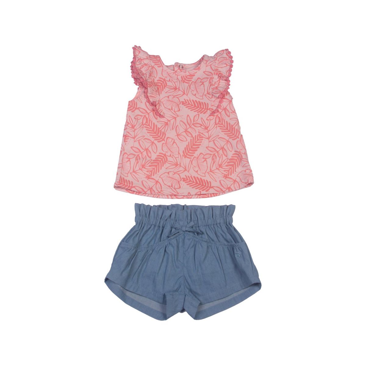 PILLIN - Conjunto Short Mezclilla + Polera Bebé Niña PVW742 PILLIN