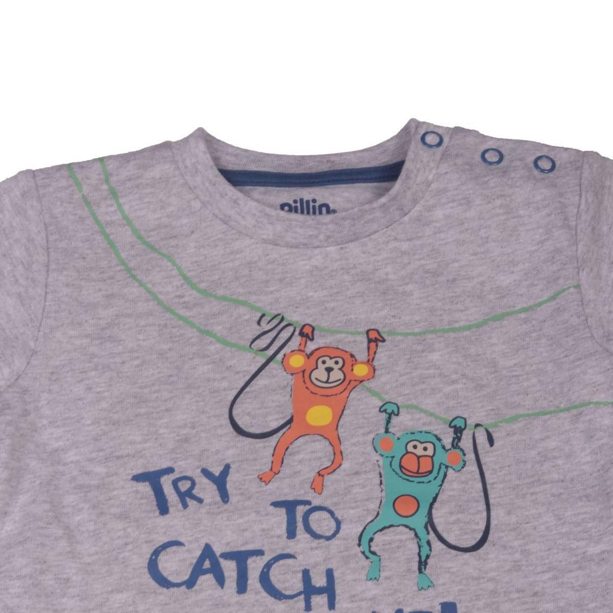 PILLIN - Conjunto  Bermuda Mezclilla + Polera Bebé Niño PVW744 PILLIN