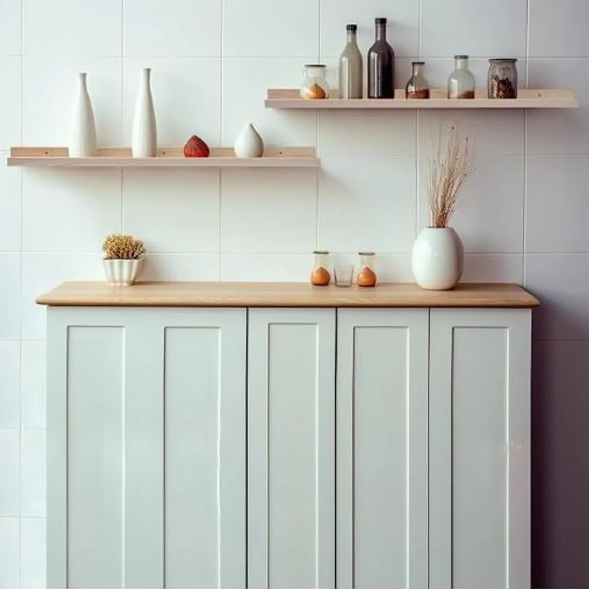 GENERICO - Repisa Flotante Con Borde De Melamina Minimalista 60 CM