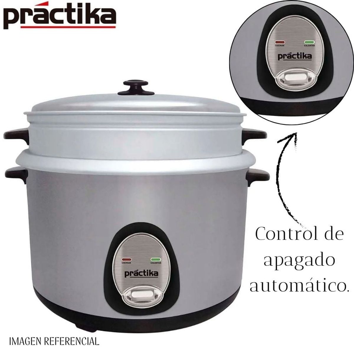 PRACTIKA - Olla Arrocera Practika 4.2 lt Con Vaporera Cromada