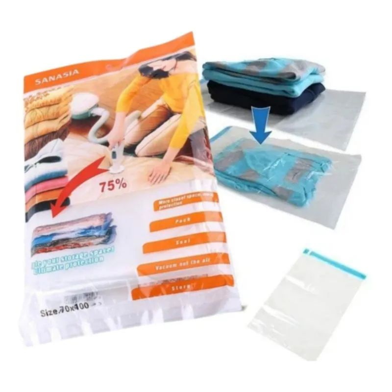 GENERICO - Pack 4 Bolsa Para Ropa Con Sellado Al Vacío 70x100