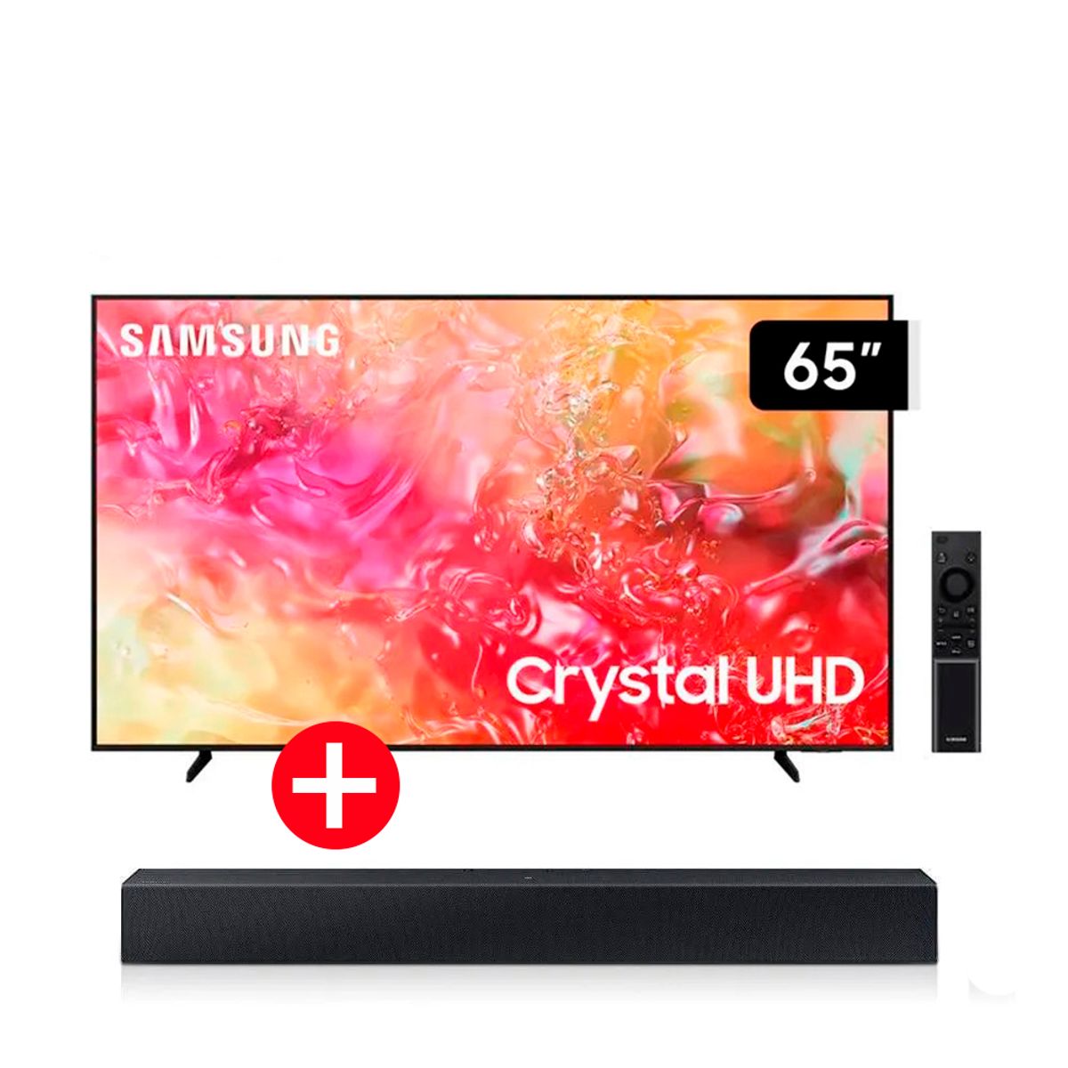 SAMSUNG - Televisor Samsung 65 Smart UHD 4K UN65DU7000G + Soundbar Samsung 2.0 HW-C400 - Negro