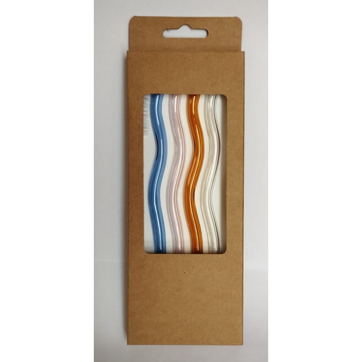 GENERICO - Set x 4 Sorbetes Curvos de Vidrio + 1 Cepillo Limpiador