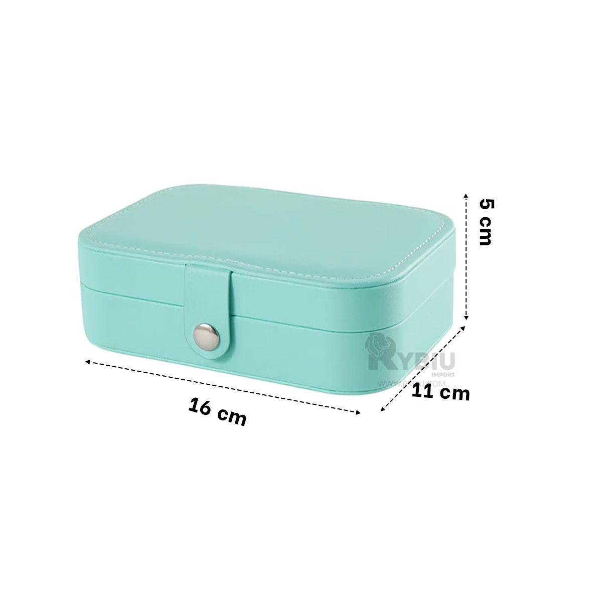 RYBIU IMPORT - Contenedor de Joyeria Verde Agua Y+Regalo Ligas para Peinar