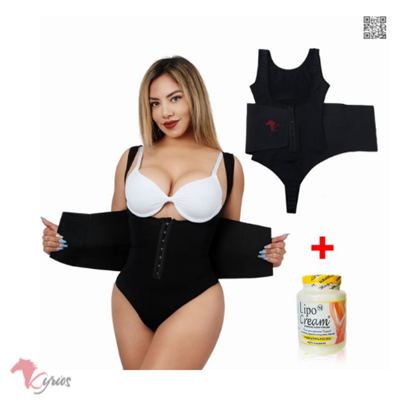 NACIONAL - Faja Body Reloj de Arena con Broches Reduce + CREMA AMARILLA