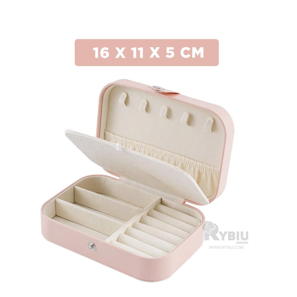 RYBIU IMPORT - Contenedor Moderno Joyeria Rosado Bebe Y+Ligas de Regalo
