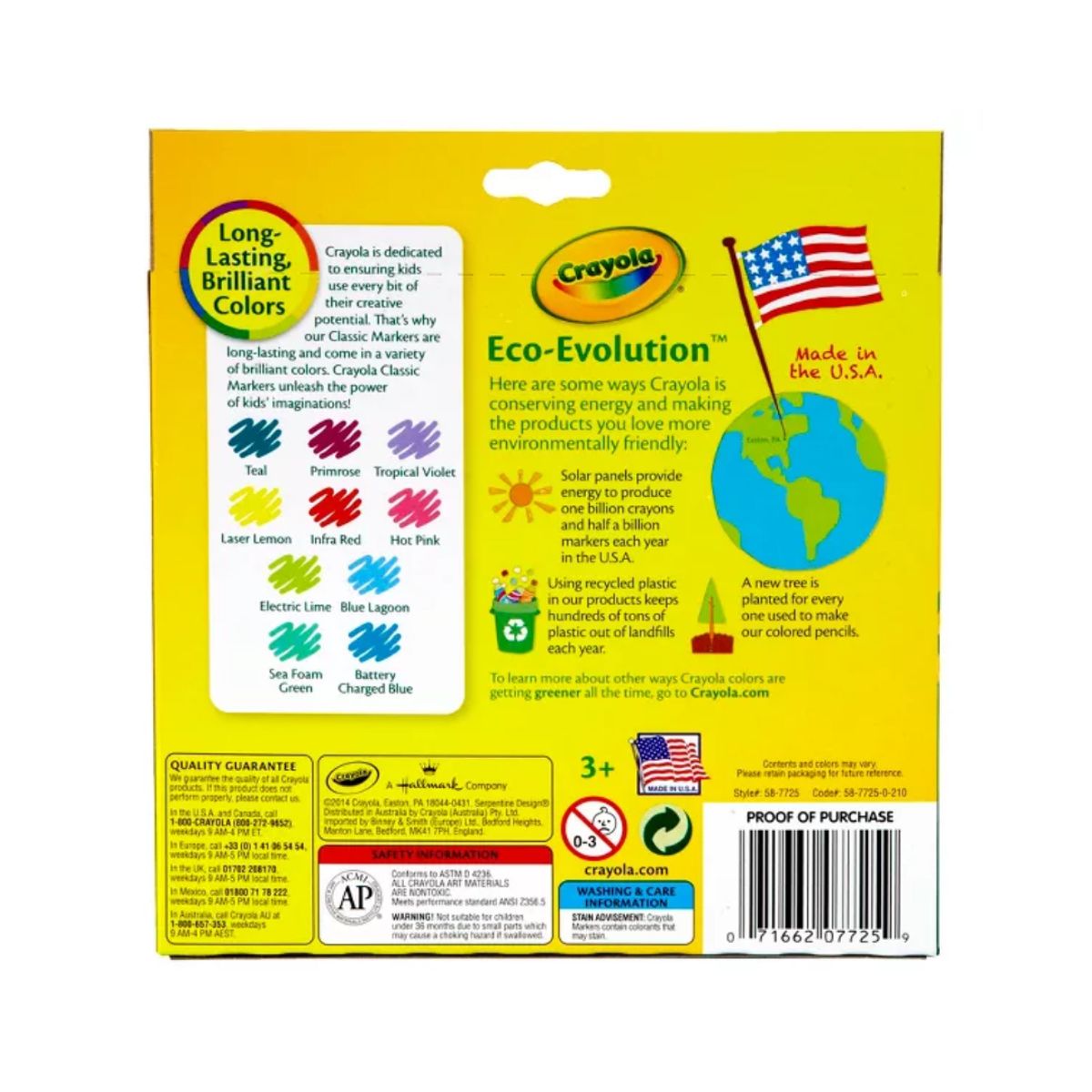 CRAYOLA - Caja de Plumones Gruesos Crayola 10 Colores Brillantes